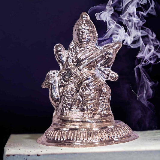 Silver Saraswati murti - jauhari Jewellers