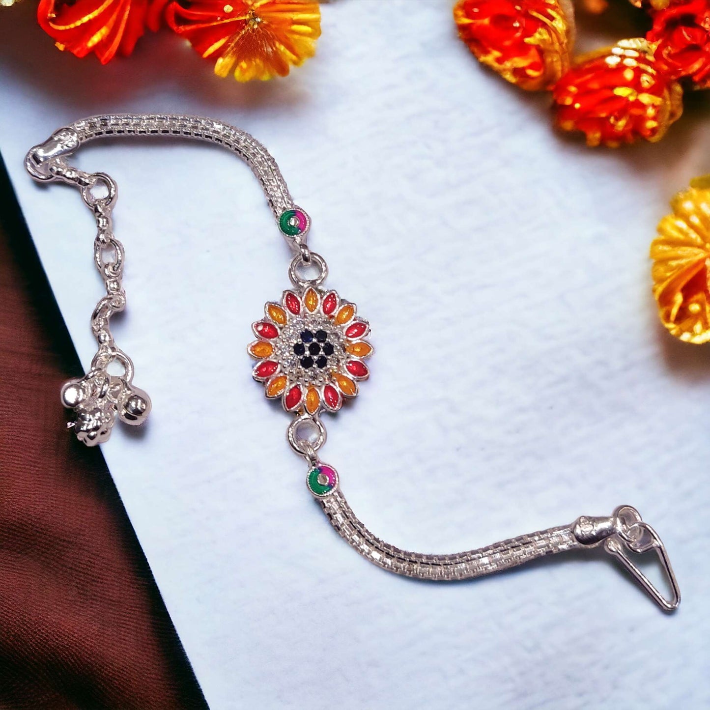 Silver rakhi for brother - jauhari jewellers