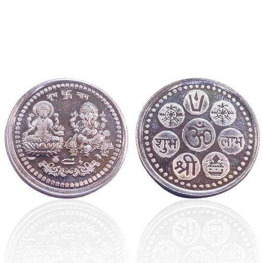 Laxmi Ganesh silver coin 10g - jauhari jewellers