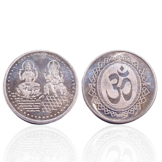 Laxmi Ganesh silver coin - jauhari Jewellers