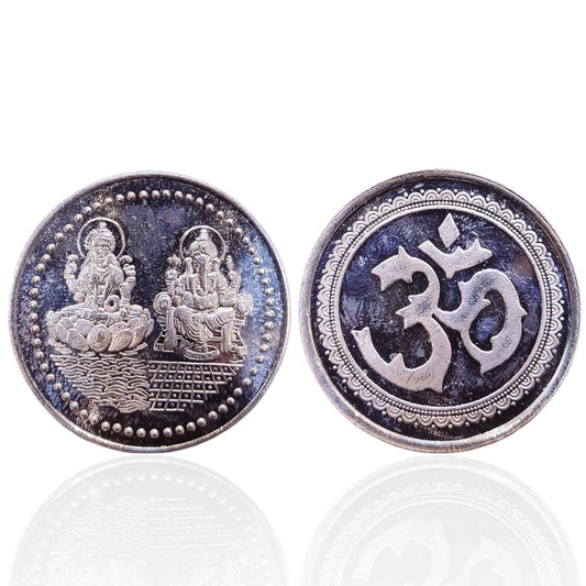 Laxmi Ganesh pure silver coin - jauhari jewellers