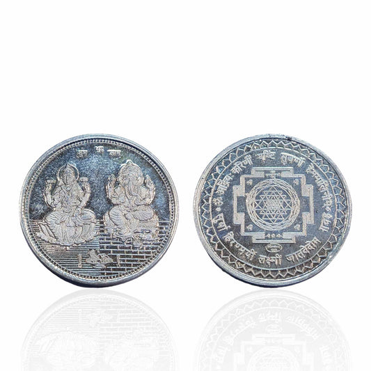 Laxmi Ganesh silver coin - jauhari Jewellers