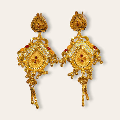 Gold plated jhala earrings
