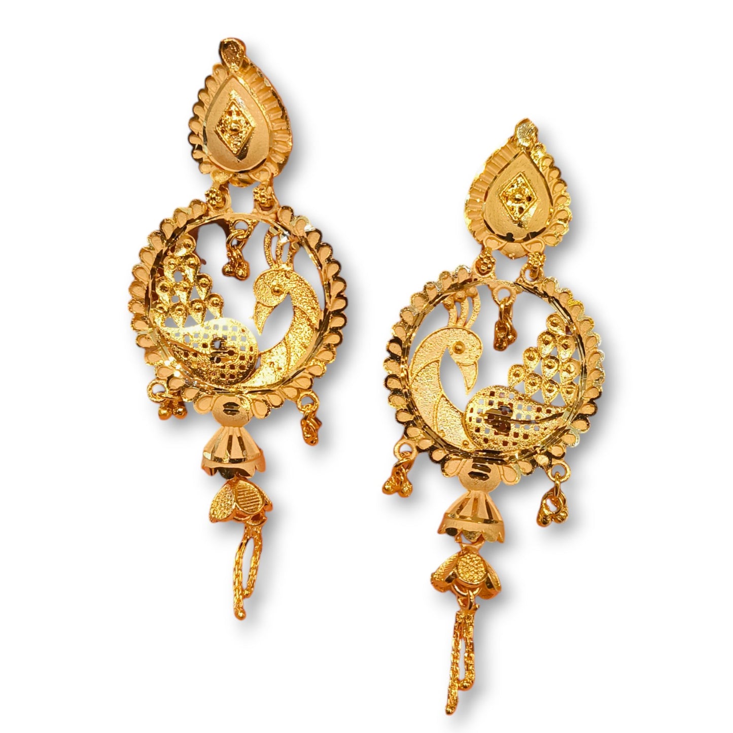 Gold plated big earrings