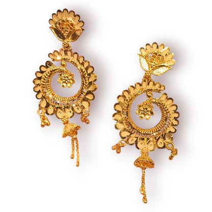 Gold plated big earrings - jauhari jewellers