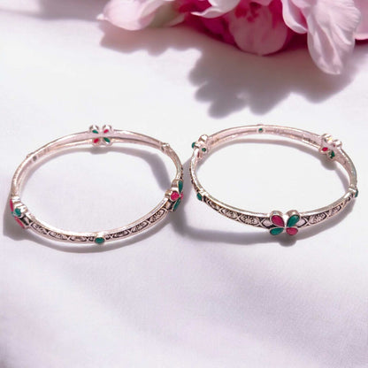 Antique silver bangles - jauhari jewellers