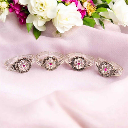 Oxidised silver toe rings - jauhari Jewellers