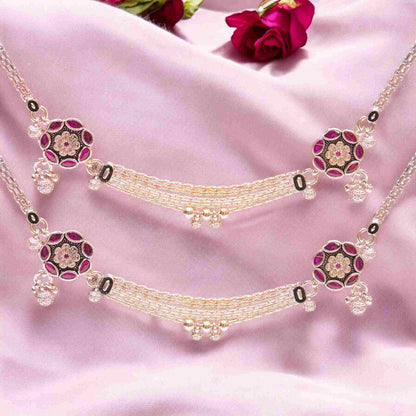 Silver flower anklet