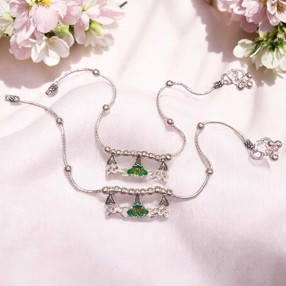 Silver anklets for women
