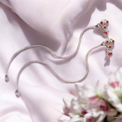 Plain silver payal for women