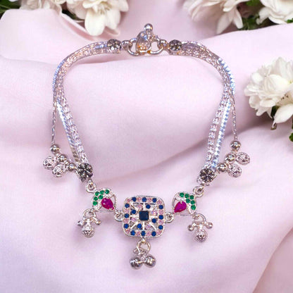Silver payal new design heavy