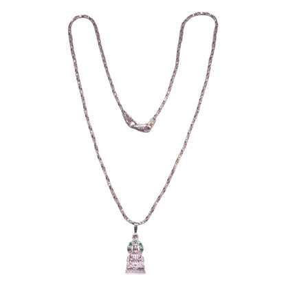 Silver chain with hanuman ji locket