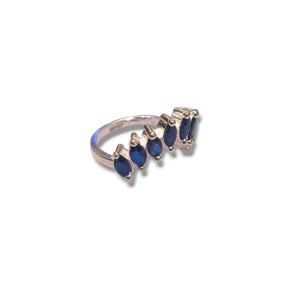 Silver blue stone ring for girls
