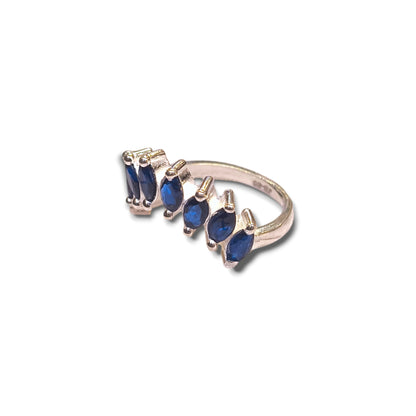 Silver blue ring for women