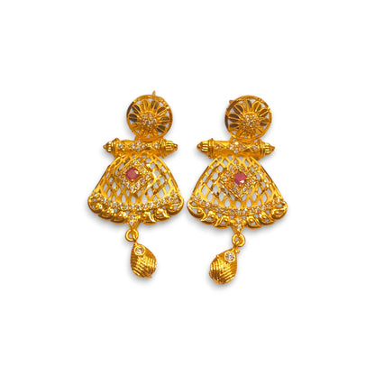 Gold plated fancy earrings