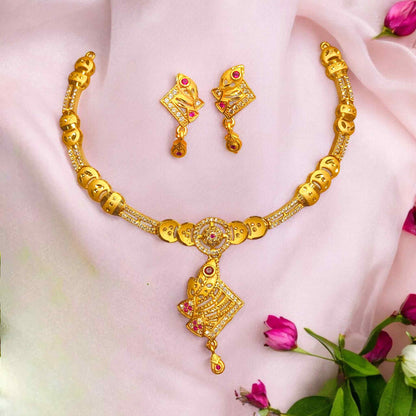 Fancy gold plated necklace set