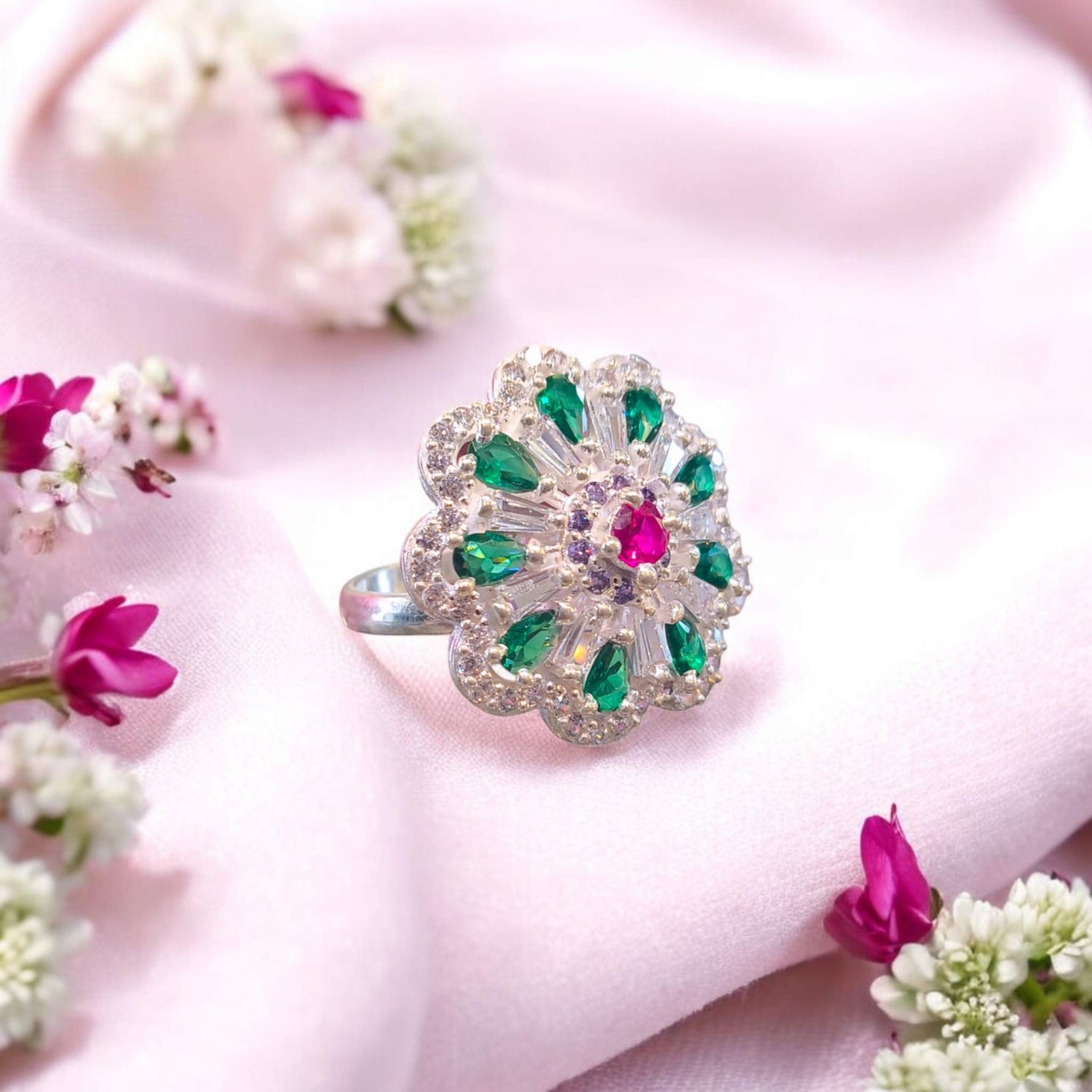 Silver jodha ring for women