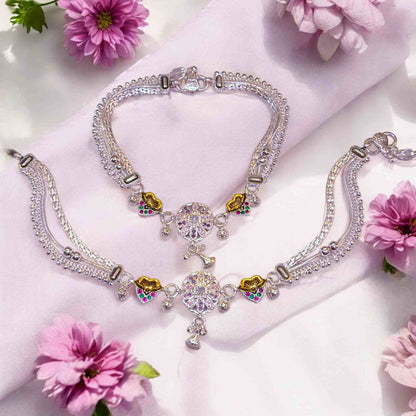 Silver heavy payal design - jauhari jewellers