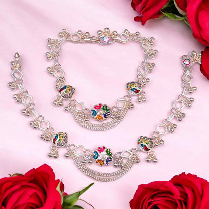 Silver payal party wear 