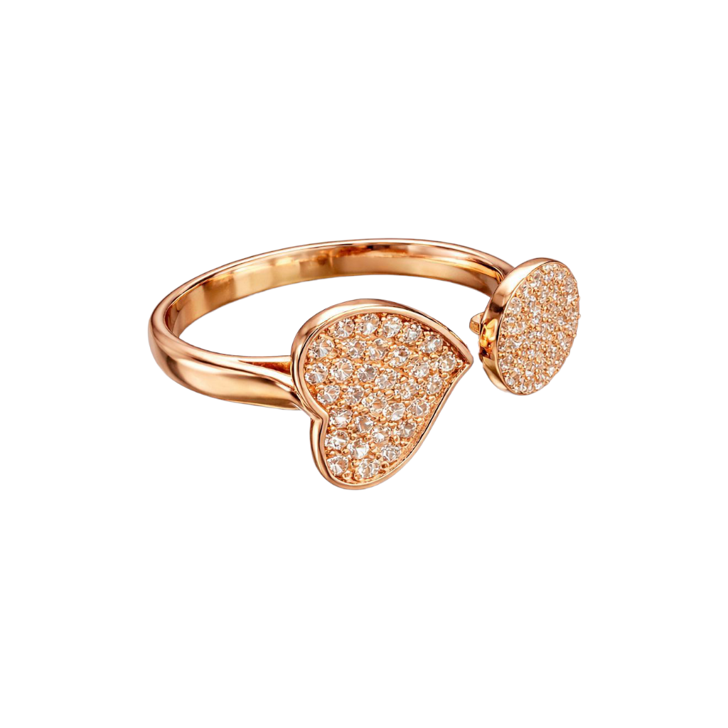 Rose gold sterling silver cz ring for girls