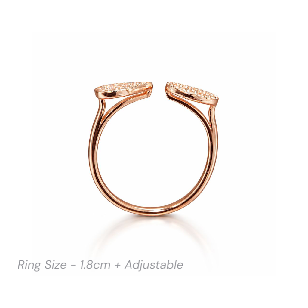 Sterling silver rose gold plated ring for women