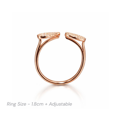 Sterling silver rose gold plated ring for women
