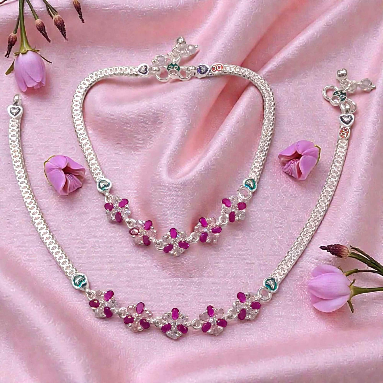 Latest design silver anklet for women