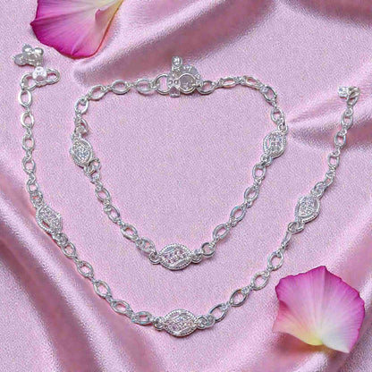 Fancy silver payal for women