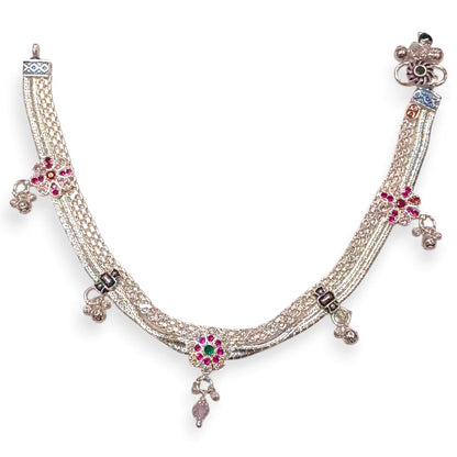 Elegant silver payal for women