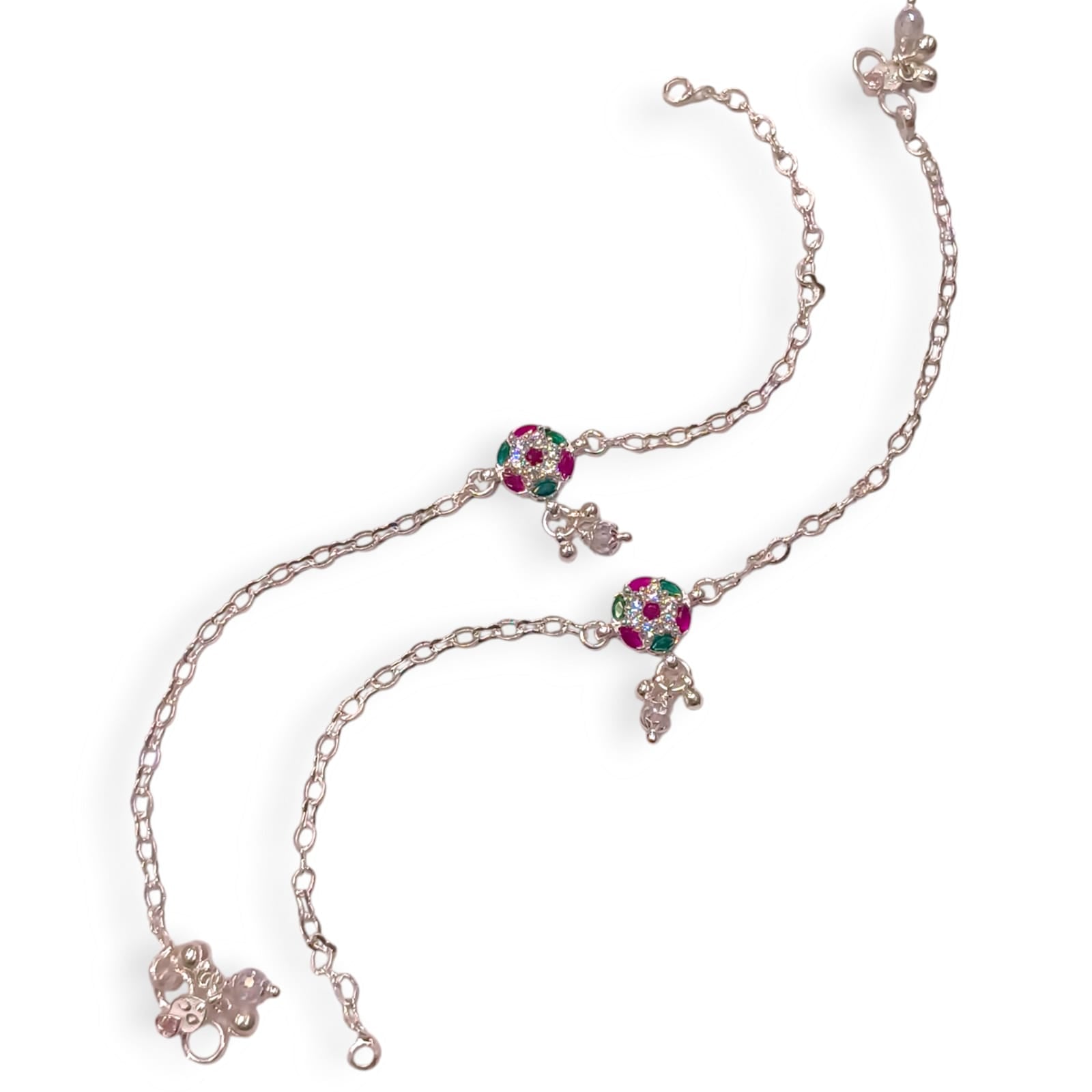 Elegant silver payal for women