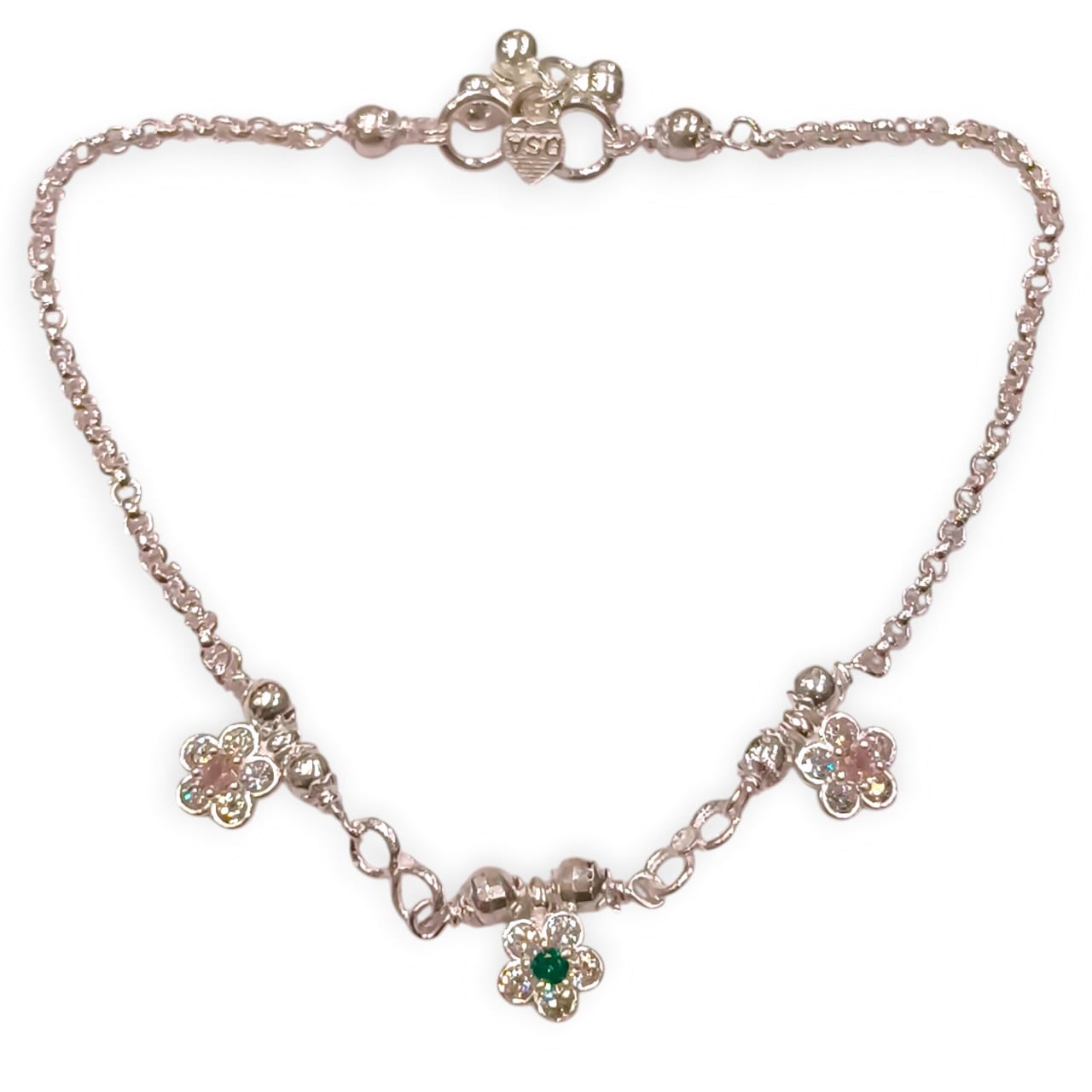 Durable silver payal for women