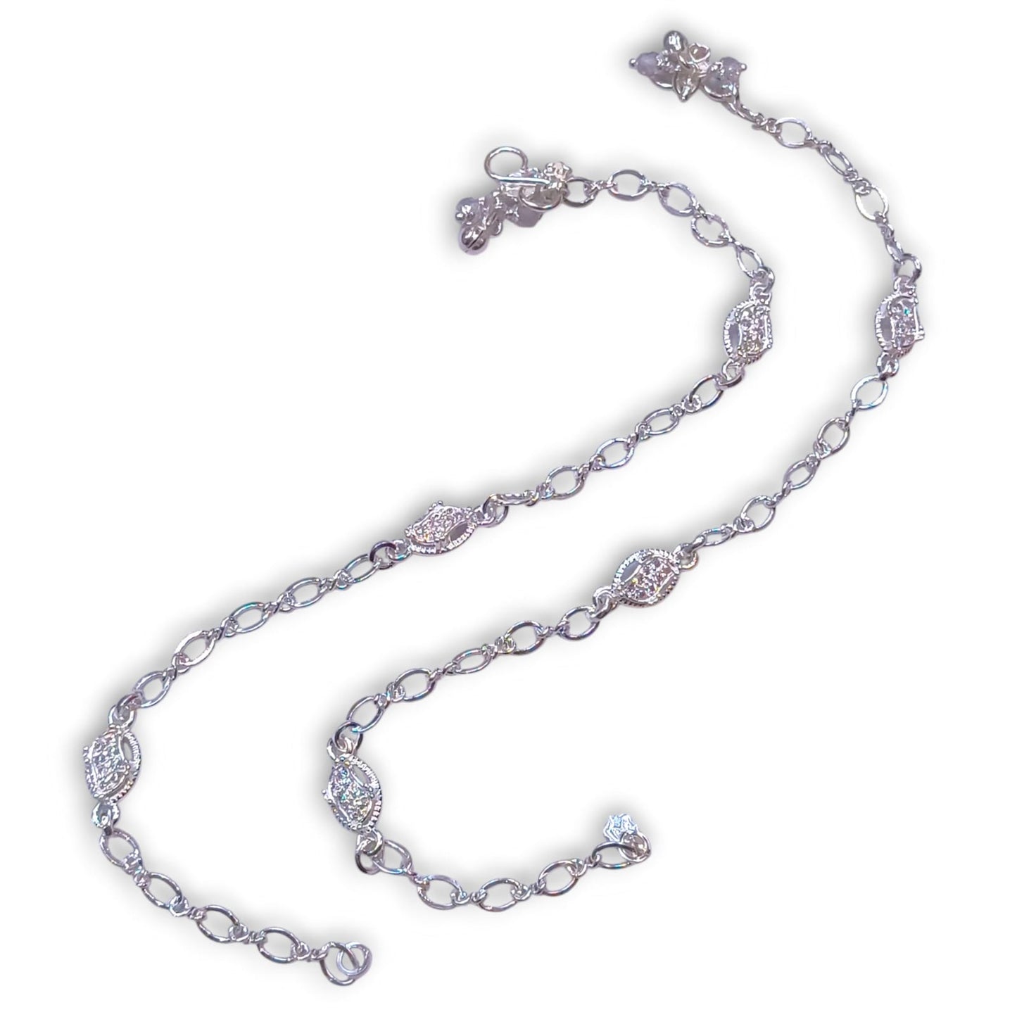 Elegant silver payal