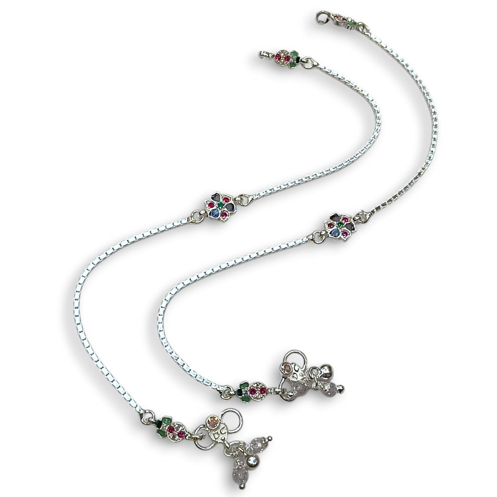 Elegant silver payal for women