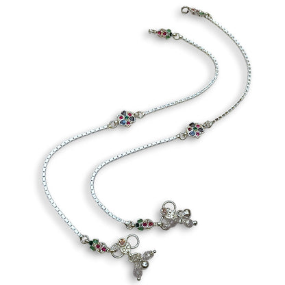 Elegant silver payal for women