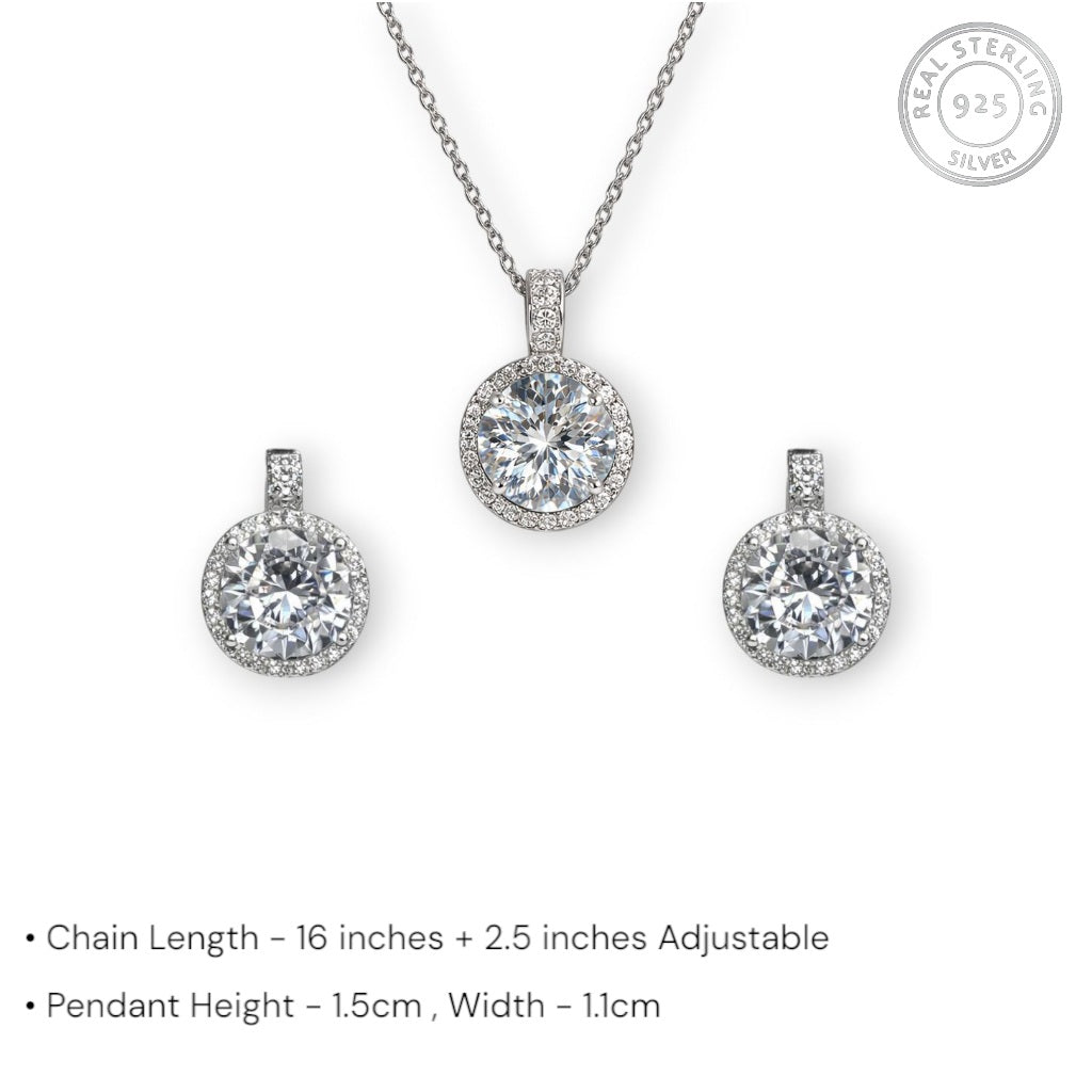 925 sterling silver pendant set for women