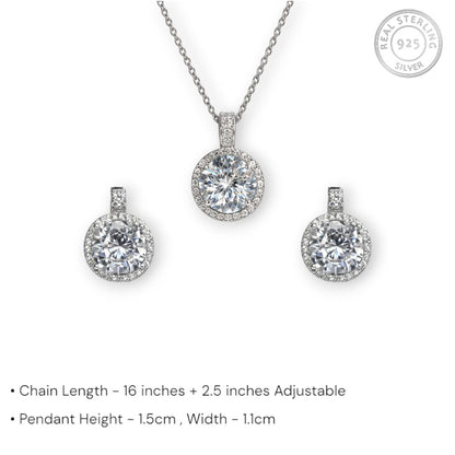 925 sterling silver pendant set for women