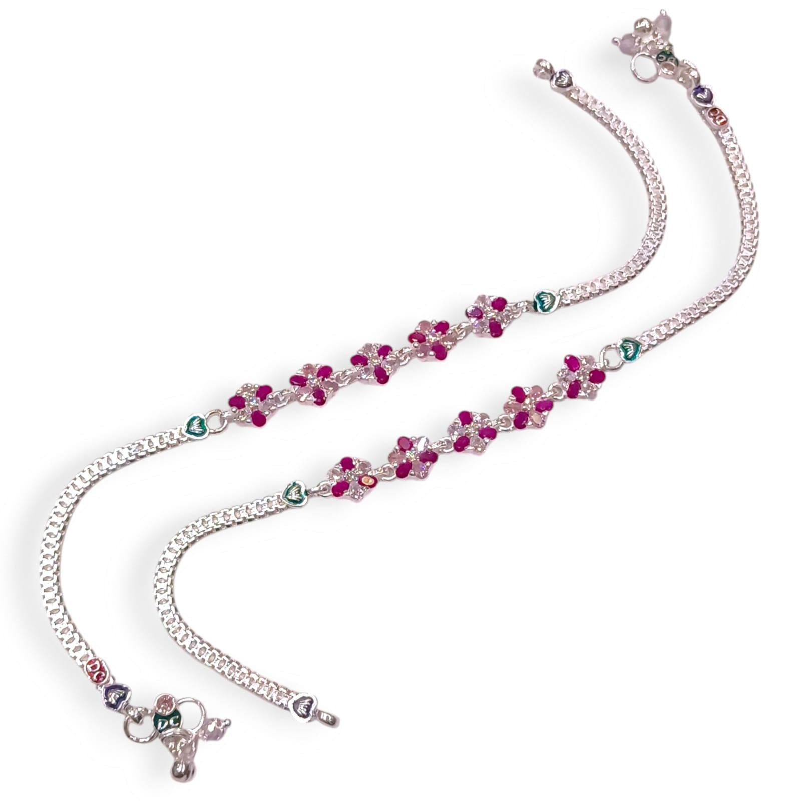 Fancy silver payal for women