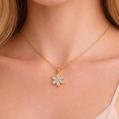 Snowflake 925 sterling silver necklace