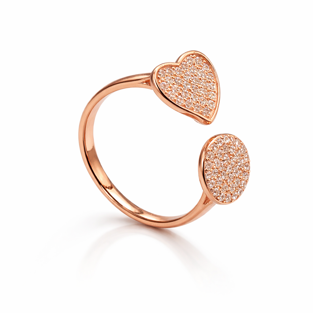 Rose gold plated sterling silver ring for girls