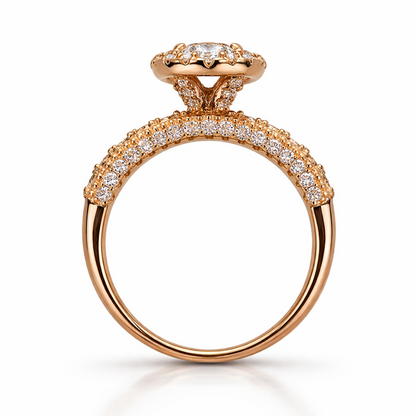Sterling silver rose gold solitaire ring 