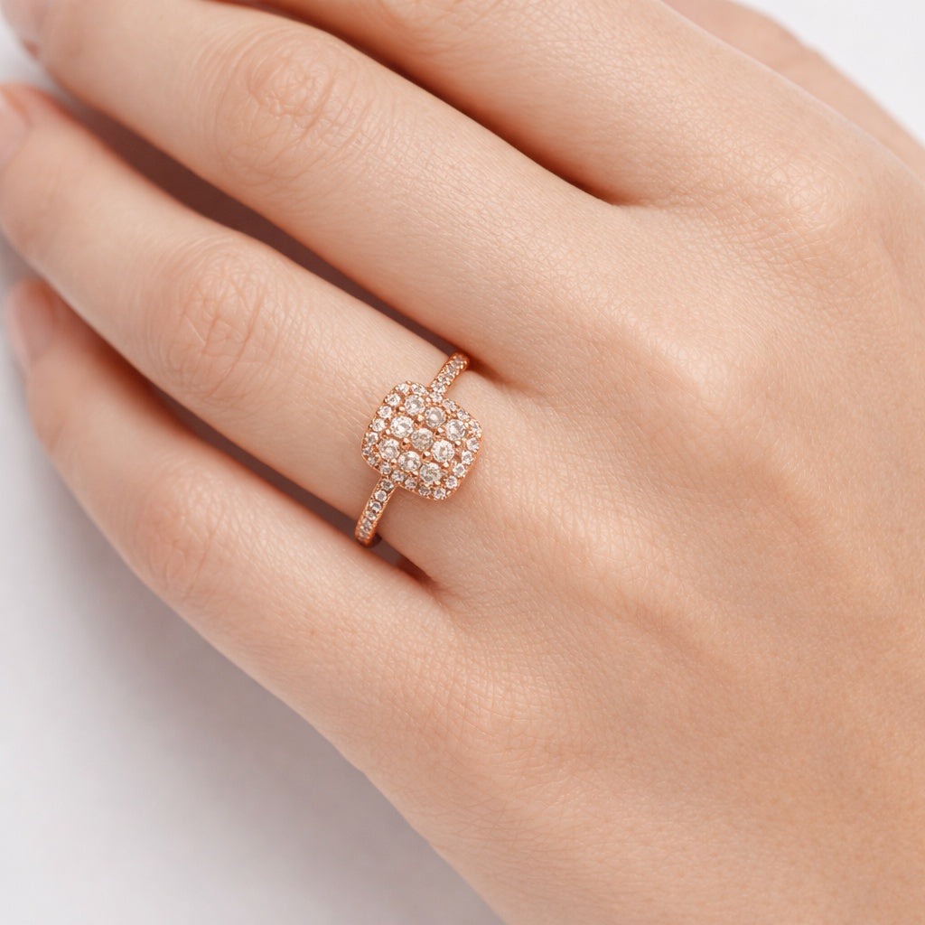 Rose gold sterling silver ring for gift