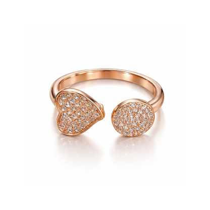 Rose Gold CZ Open Heart Ring | 925 Sterling Silver