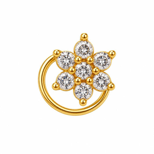 Silver wire nosepin with gold plating