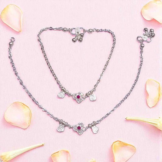 Light Weight Silver Anklets for Women by Jauhari Jewellers