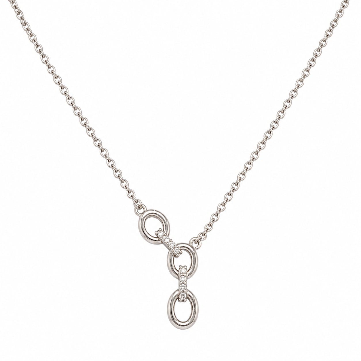 Interlocking Link Pendant Necklace for Women | 925 Sterling Silver Minimalist Jewellery | Jauhari Jewellers