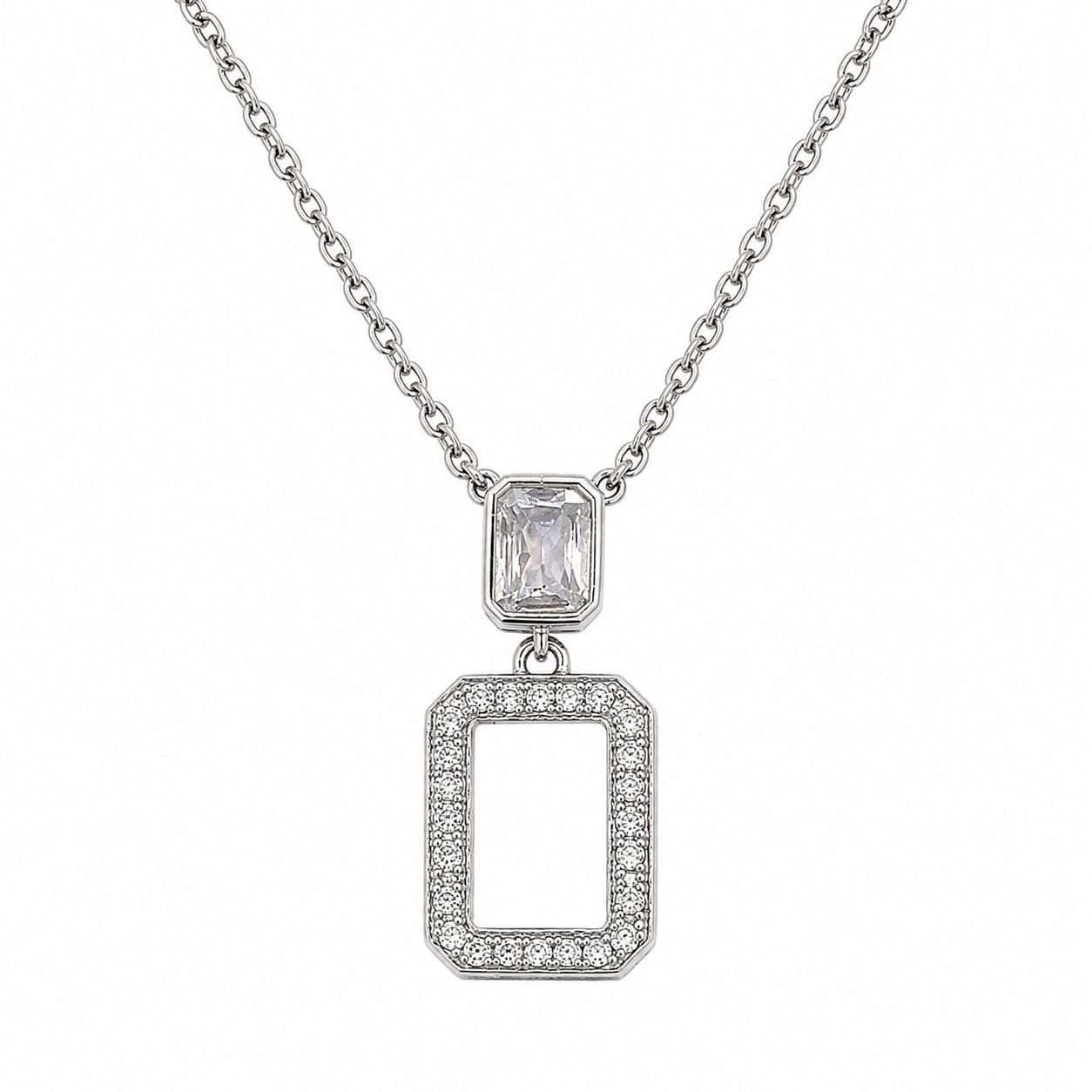 925 sterling silver rectangle pendant necklace 