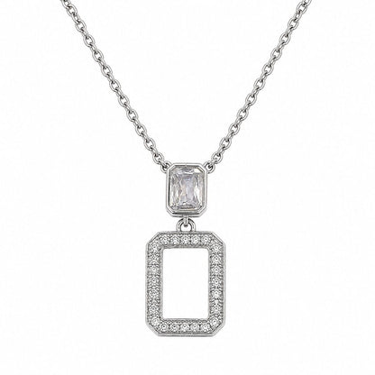 925 sterling silver rectangle pendant necklace 