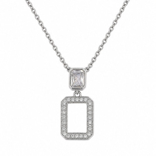 925 sterling silver rectangle pendant necklace 