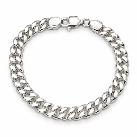 Silver Cuban Link Chain Bracelet for Men | Jauhari Jewellers