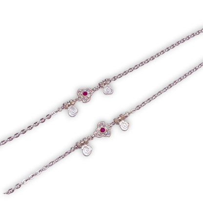 Light Weight Silver Anklets for Women by Jauhari Jewellers